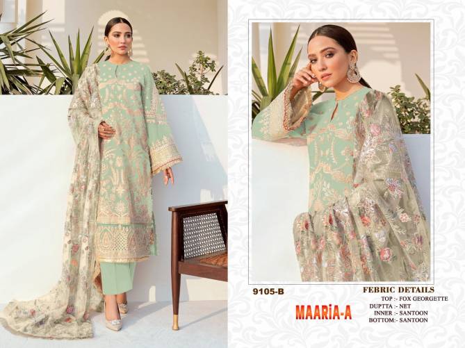 Maaria A 9105 Heavy Festive Wear Designer Georgette Embroidery Salwar Kameez